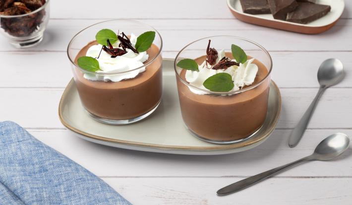 Mousse de Chocolate con Chapulines