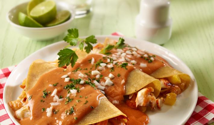 Enchiladas deslactosadas de pescado al pastor