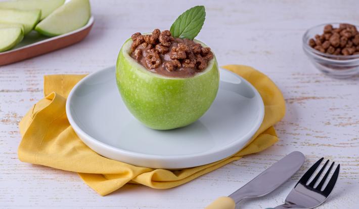 Manzanas Rellenas de Crema de Chocolate