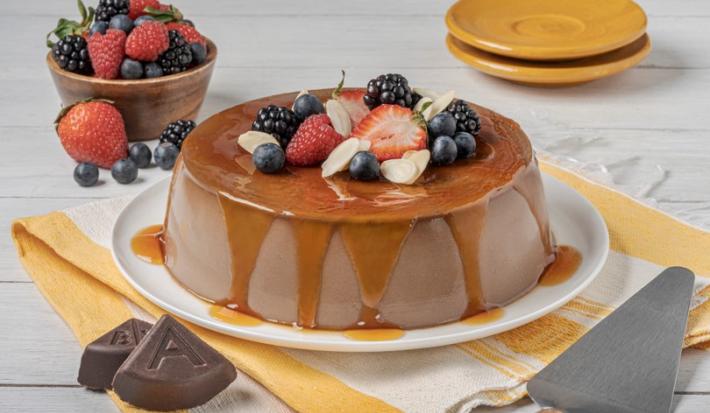 Flan de Chocolate con Almendras