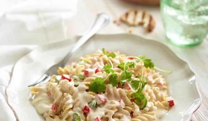 Fusilli cremoso con surimi