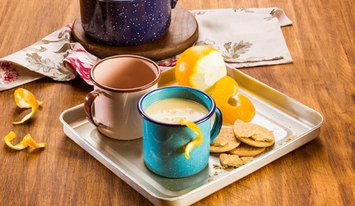 Atole de naranja con galleta deslactosado