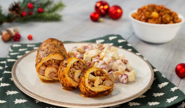 Pechuga al pimentón con relleno navideño