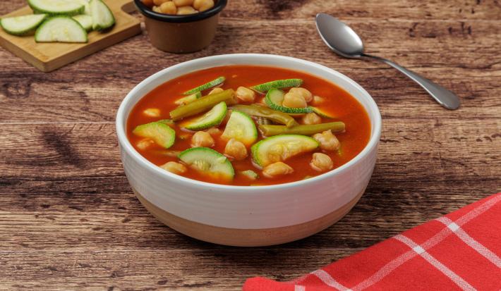 Sopa de Calabacitas y Garbanzo