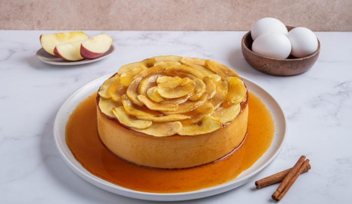 Flan con Manzana