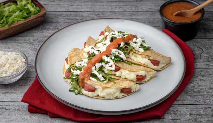 Quesadillas de Papa y Salchicha