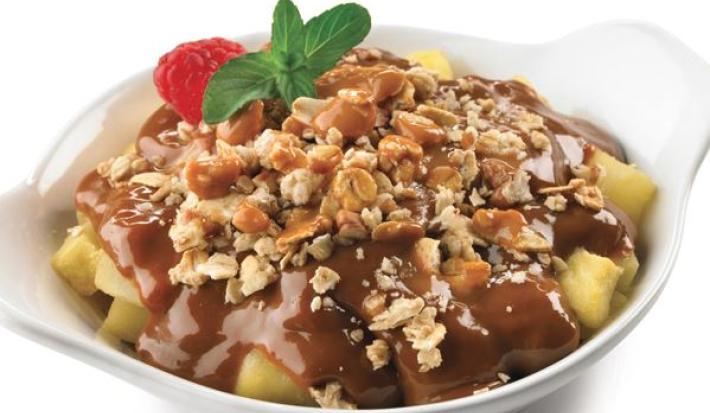 Crujiente de manzana con Dulce de Leche