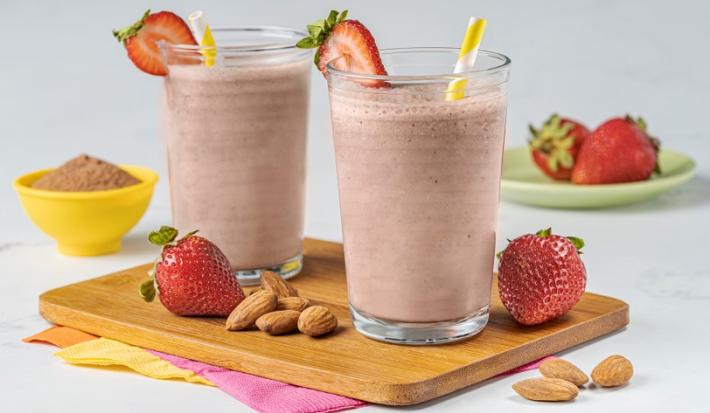 Licuado de Chocolate, Fresas y Almendras