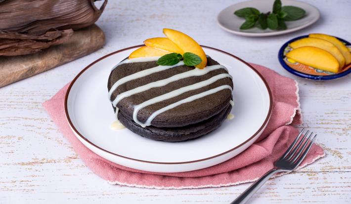 Hot Cakes con Hoja de Totomoxtle