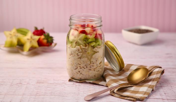 Overnight Oats de Quinoa y Frutos Tropicales