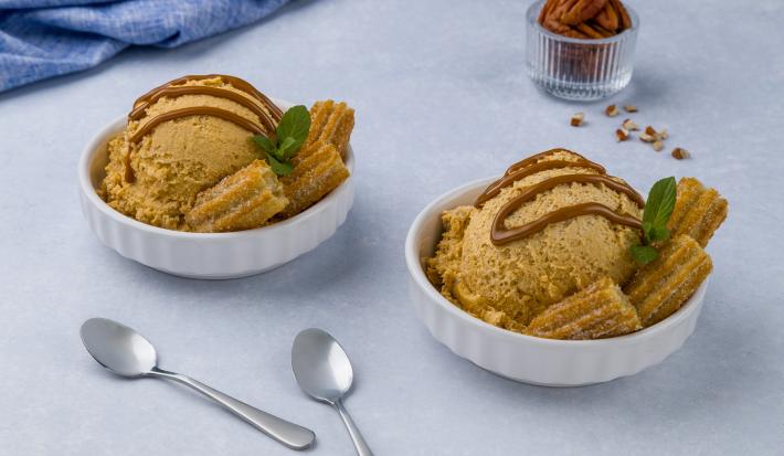 Helado de Dulce de Leche con Churros