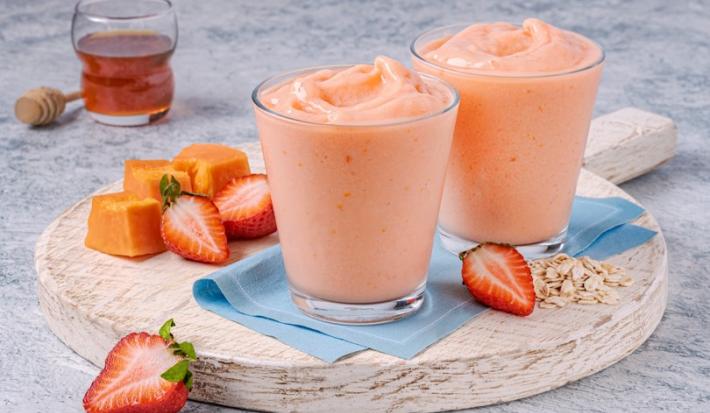 Smoothie de papaya con Fresa y Avena