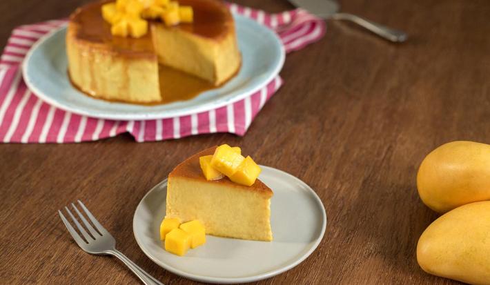 Flan de mango