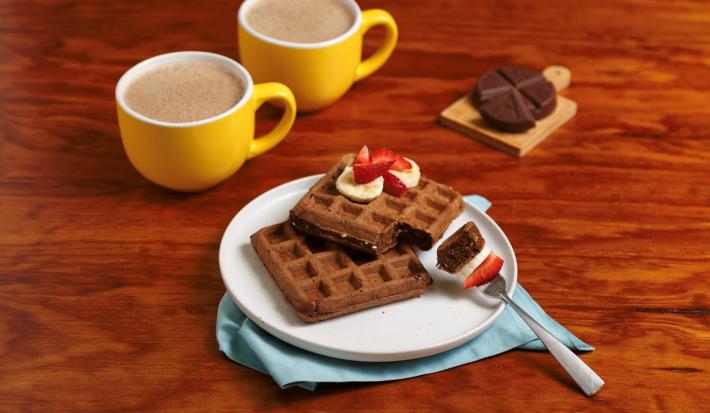 Waffles de Chocolate con Avena