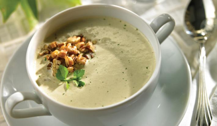 crema de cilantro con nuez