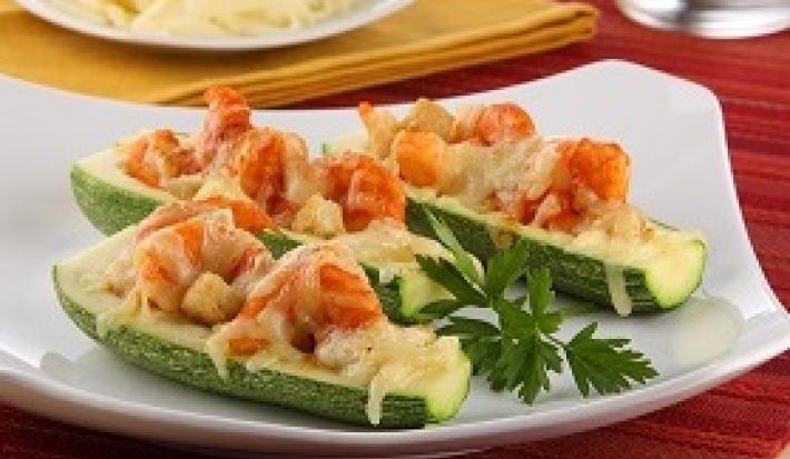 calabacitas grtinadas con camarones