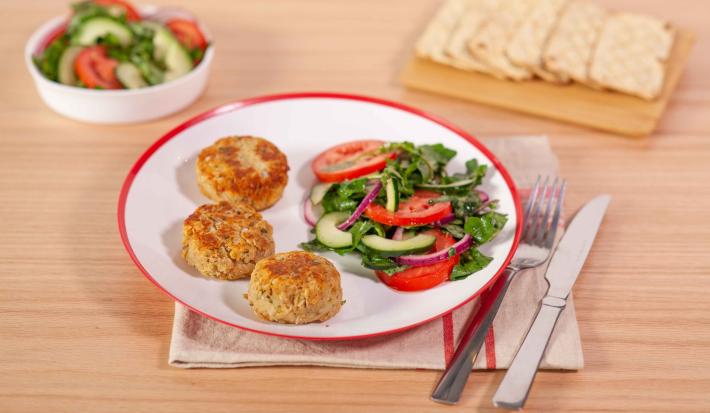 Tortitas de avena, papa y atún