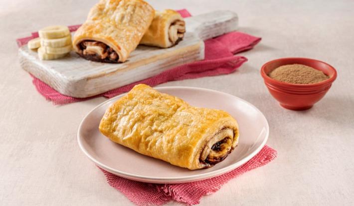 Strudel de chocolate con plátano