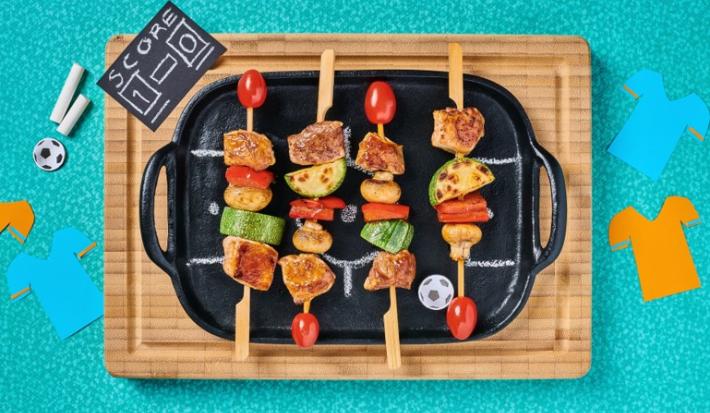 Brochetas de Res con Vegetales