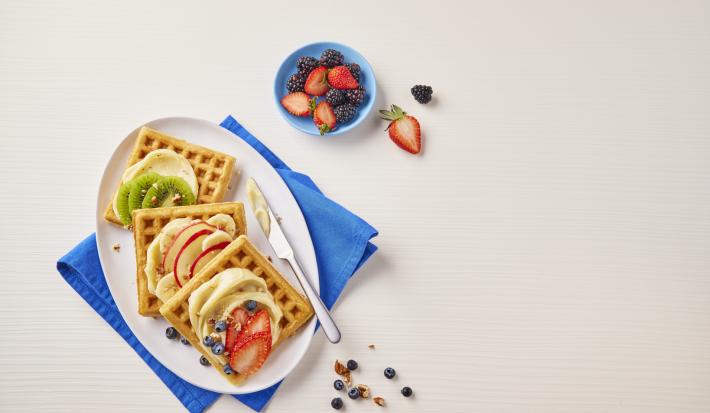 Waffles con frutas